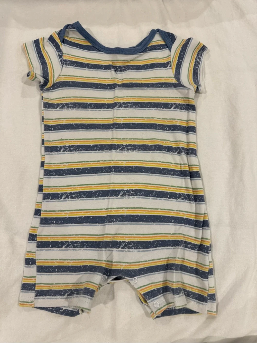 Striped Navy and Yellow Baby One-Piece Bodysuit